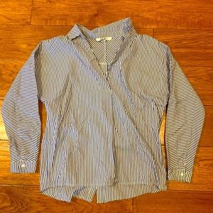 Blue and white striped dress shirt